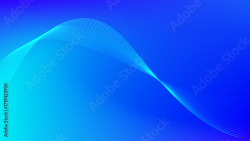 Wavy blended lines with blue gradient mesh abstract background nice for wallpaper or banner