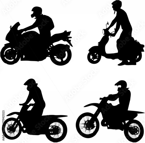 Motocross Rider Silhouettes2.eps