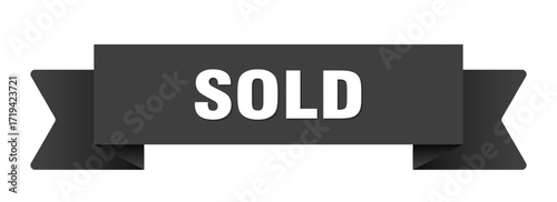 sold ribbon isolated on transparent background. sold ribbon
