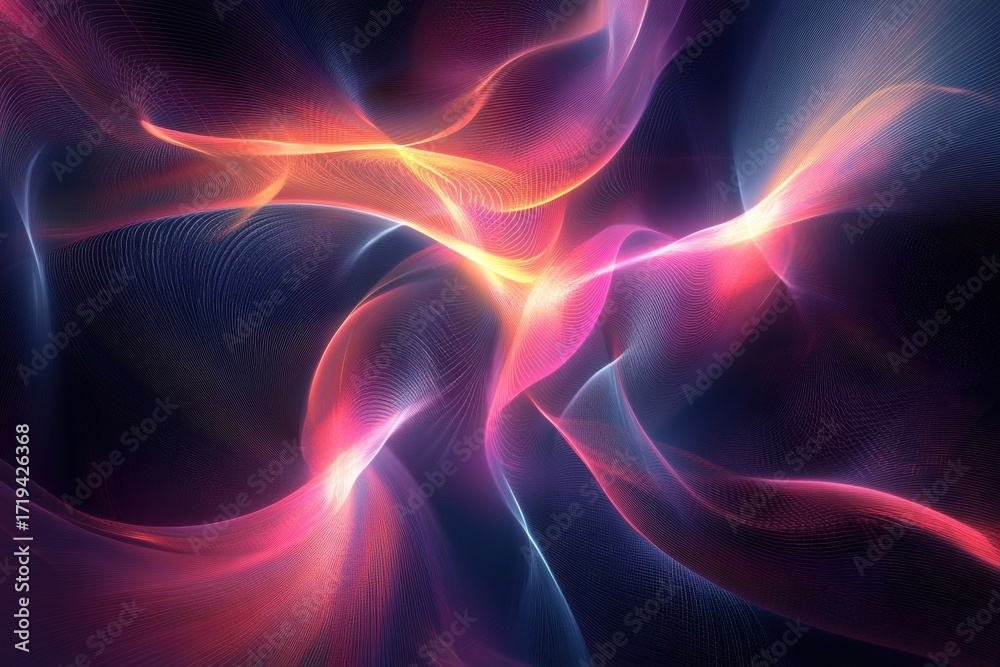 Fototapeta premium Colorful abstract glowing wave pattern