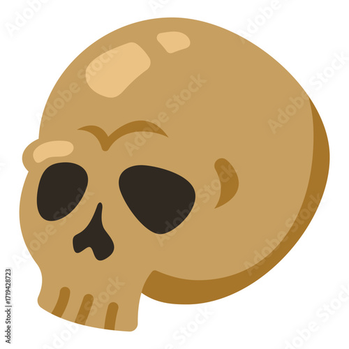Vector Flat Color Icon - Skull