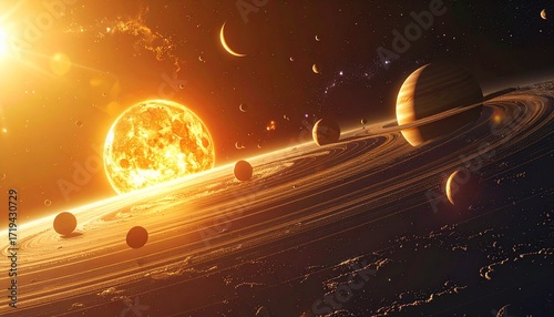 Cosmic Inferno A Star's Fiery Embrace of Planets