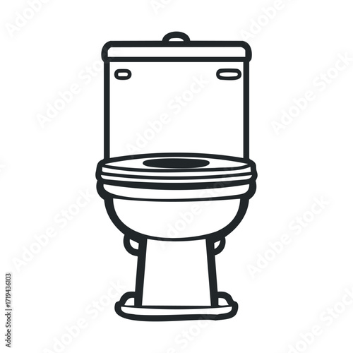 Simple toilet design for bathroom decor or renovation projects. Vector illustration