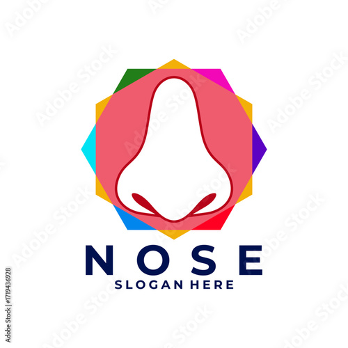 Nose sign logo design vector template. Nose sign logo icon vector