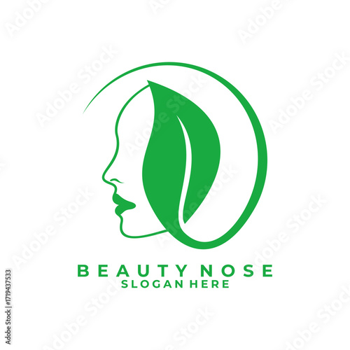 nature face logo design vector template. Healthy face treatment logo design