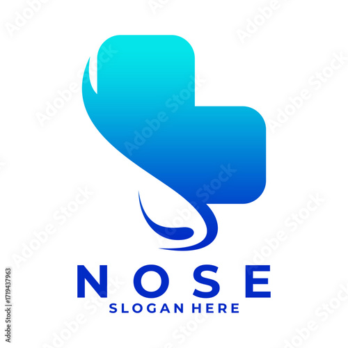 Nose medical logo design vector template. Nose healthy logo design icon