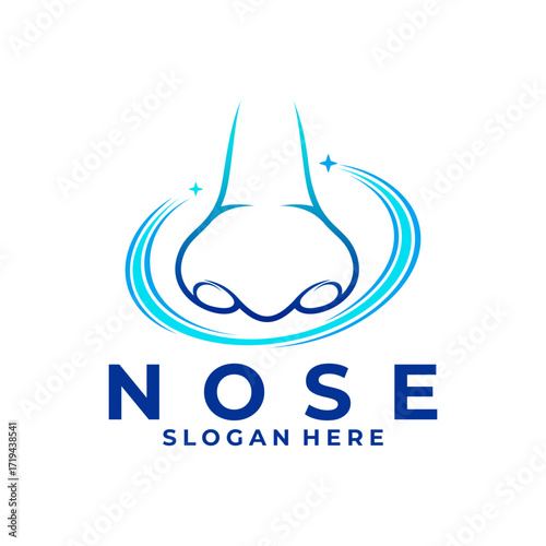 Healthy nose line art logo design vector template. Nose medical logo design