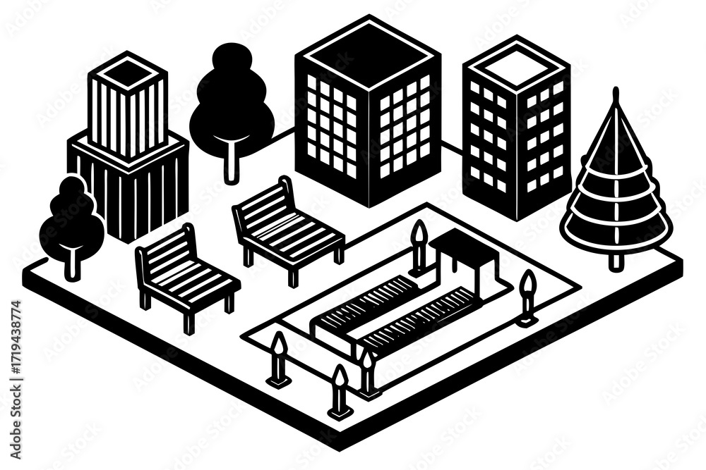 Fototapeta premium vector illustration of city
