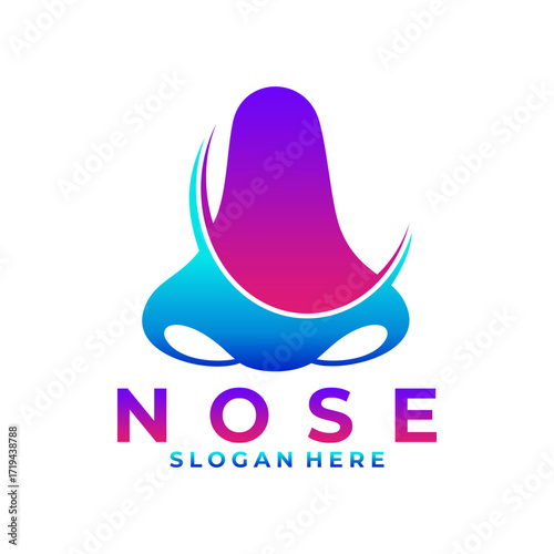 Modern nose logo design vector template