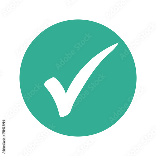 Check Mark Confirmation: A clean, crisp depiction of a check mark in a vibrant green circle, symbolizing approval, verification, and the essence of completeness.