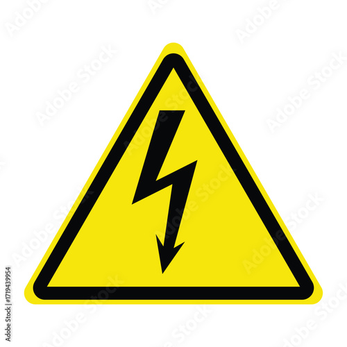 Warning: Electrical Hazard Sign : This eye-catching yellow and black triangle serves as a universal symbol, alerting individuals to the potential dangers of electrical shock.