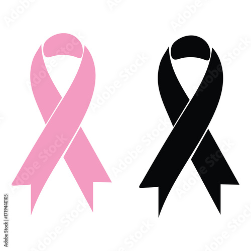 Pink and Black Ribbon: Two symbolic ribbons, one in soft pink and the other in solid black, stand as powerful emblems of awareness, solidarity, and remembrance, offering a visual statement.