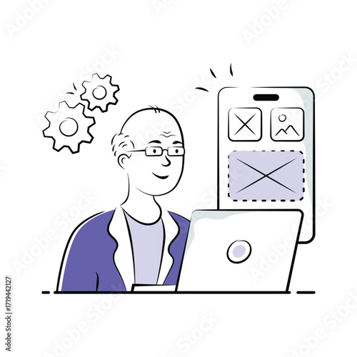 Take your hands on this amazing hand drawn illustration of app development