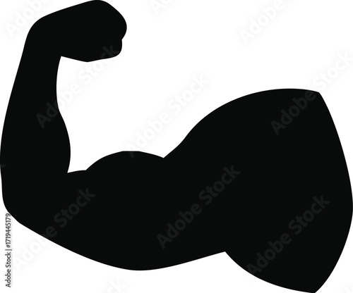 Black hand-drawn vector silhouette of a muscular man icon