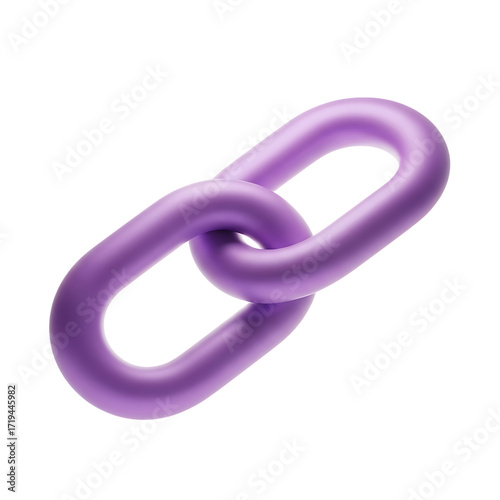 Fototapeta Naklejka Na Ścianę i Meble -  Isolated purple chain links symbolizing connection security and digital networks