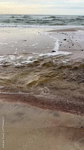 Wallpaper Mural Waves washing white sandy beach Torontodigital.ca