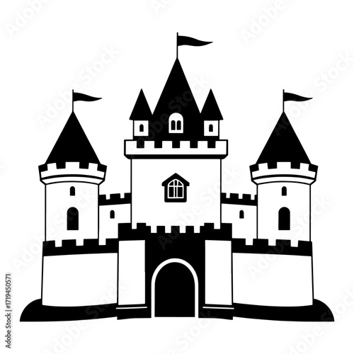 Wallpaper Mural illustration of a medieval castle Torontodigital.ca