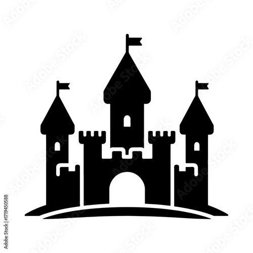 Wallpaper Mural A simple black silhouette of a small medieval castle Torontodigital.ca
