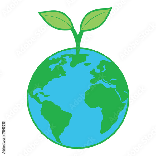 Green earth sprouts new growth sustainable living eco-friendly concept icon symbolizing renewal 