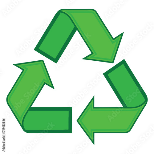 Green recycling symbol for sustainability and eco-friendly living concepts clean environment 