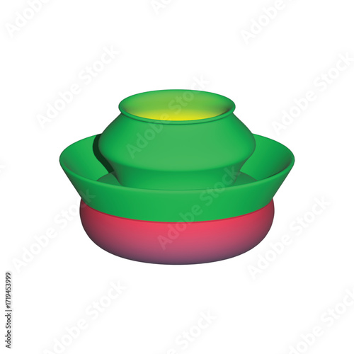 Sacred Vessel Geometry – 3D Cylindrical Bowl and Hemispherical Base with Gradient Resonance