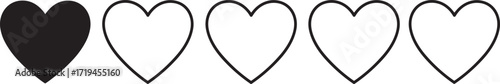 Heart rating icon, one star review, customer feedback design, love symbol illustration, evaluation score, product review graphic, ranking system concept