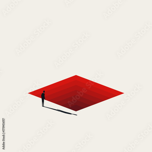 Business risk and challenge vector concept. Symbol of danger, crisis, bankruptcy, recession. Minimalist art design eps10 illustration