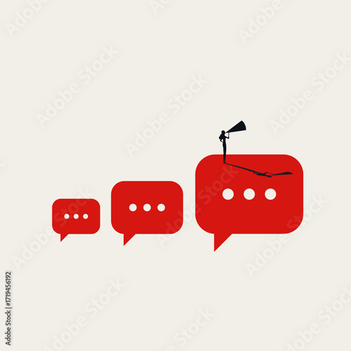Business and PR communication vector concept. Symbol of promotion, marketing, message. Minimalist design eps10 illustration.