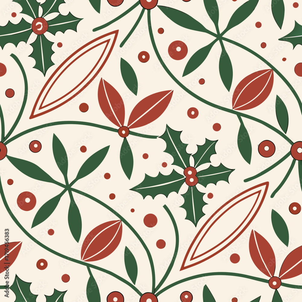 Fototapeta premium Christmas vector seamless pattern