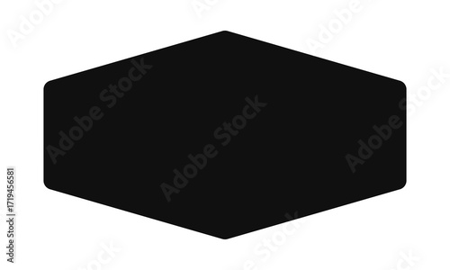 Rounded Extra Wide Hexagon Silhouette Icon