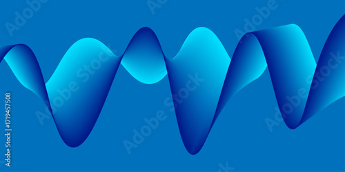 Abstract blue background with a dental symbol in the shape of a wave, a 3D vector illustration for medical technology. tooth icon, icon, art, shape, light, wallpaper, decoration, water, pattern, line