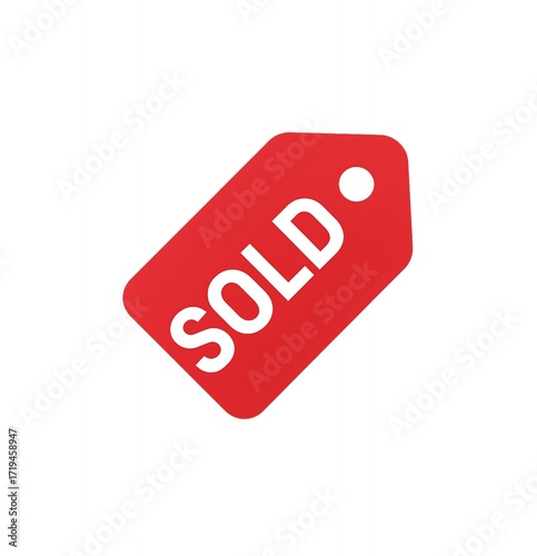 red sale tag icon sold