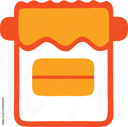 Orange jam jar icon with yellow contents a sweet delicious food symbol of breakfast and spreads for toast