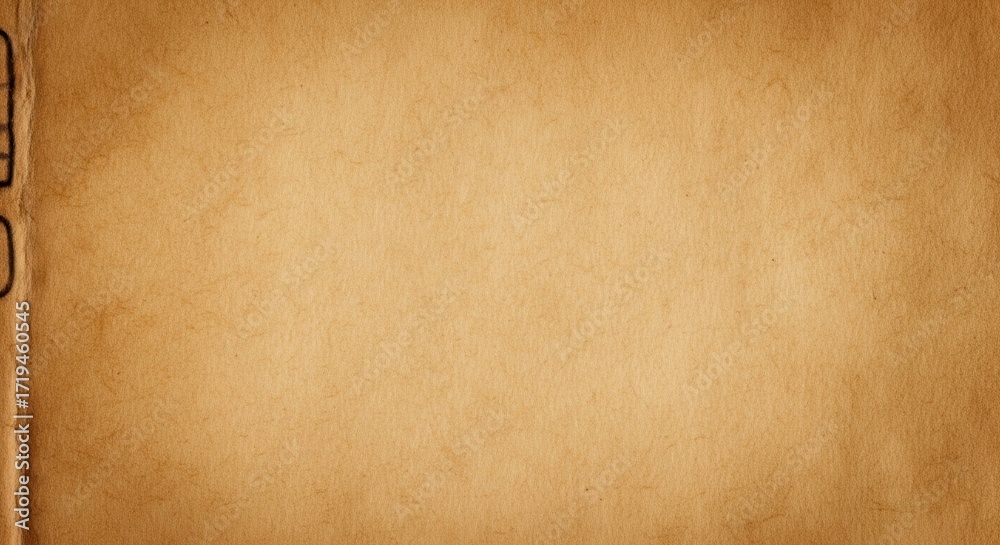 Fototapeta premium Vintage parchment paper texture, antique weathered scroll background, aged yellowed document surface with grunge stains and rustic edges
