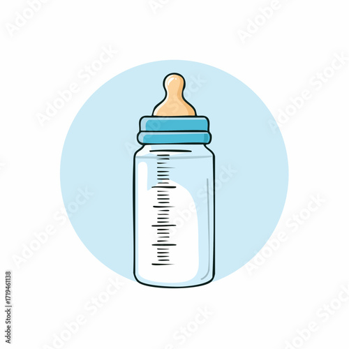 Baby Bottle with Milk Infant Feeding Bottle.