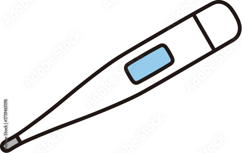 Scalable vector illustration of a digital thermometer icon for health and medical concepts