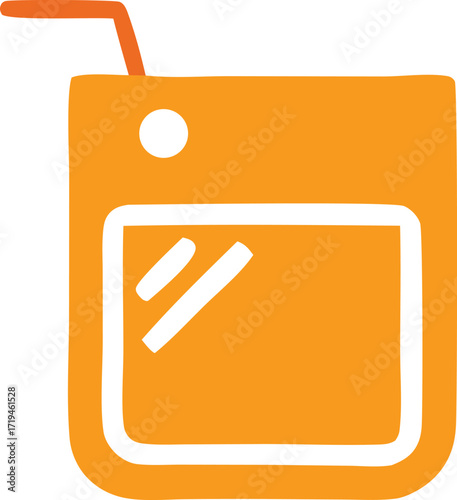 Simple orange oven icon for kitchen design and culinary apps representing baking cooking and food preparation concepts