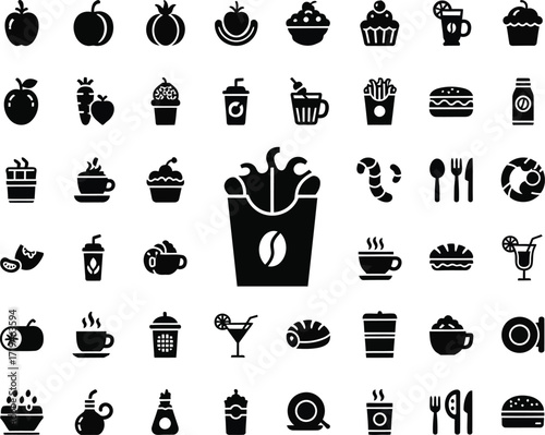 Collection of financial and business icons for presentations and websites