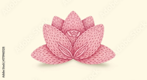 Delicate Pink Lotus Bloom A Watercolor Illustration Depicting Tranquility and Purity on a Cream Background
