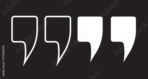 Quote mark collection. Quotation icon set. Vector illustration and transparent png. quote mark icon set. quotes icon vector sign design. discussion dialog remark open and close quote sign in