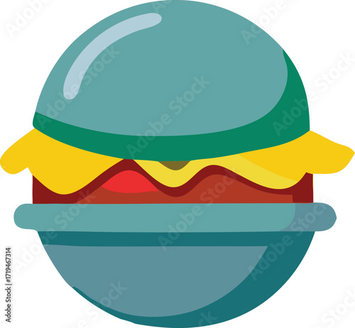 Delicious burger icon a round culinary delight representing fast food and casual dining favorites for your projects