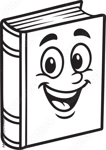 Joyful Tome: A charismatic illustrated book with an animated face radiates happiness, a testament to the enduring appeal of reading and literature.