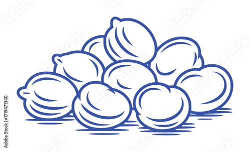 A Pile of Blue-lined Chickpeas or Beans