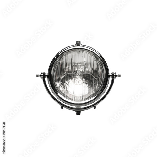 Vintage Round Headlight, Classic Car Headlamp, Black Metal, Automotive Lighting