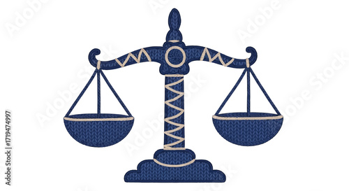 Justice and Equality Symbol A Detailed Illustration of the Scales of Justice with a White Background
