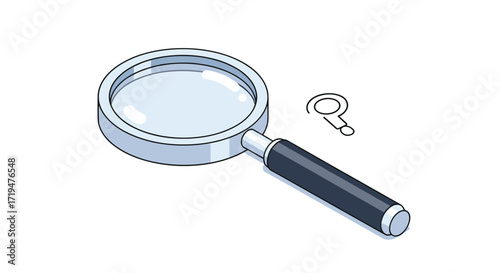 A simple magnifying glass and a smaller outline of one. .