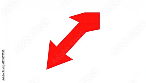 Wallpaper Mural Red arrow pointing diagonally down and to the left on a white background Torontodigital.ca