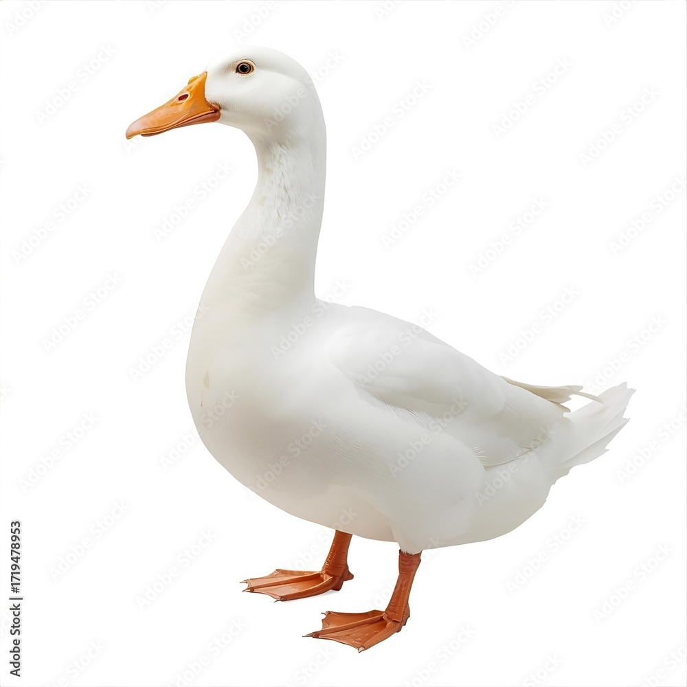 Fototapeta premium white duck isolated white transparent background 