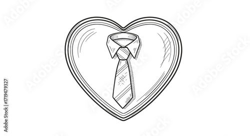 Heart with necktie in sketch style symbolizing Father’s Day love