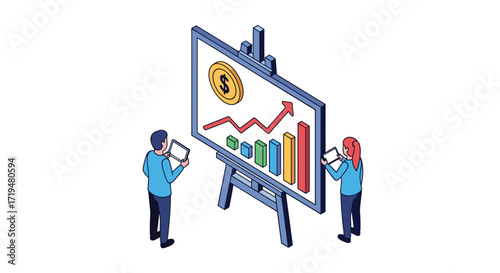 Analyzing financial growth and investment strategies with digital tools and data visualization.